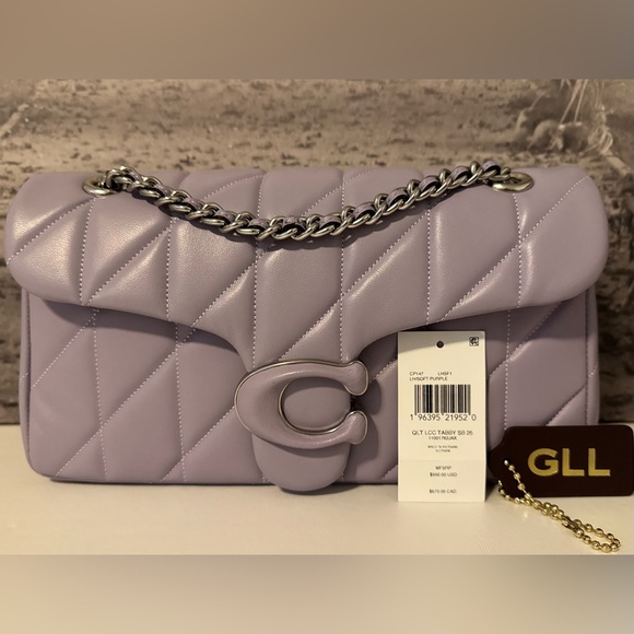 NWT Coach Tabby Shoulder Bag 26 With Quilting Soft Purple CP147 - Picture 2 of 13